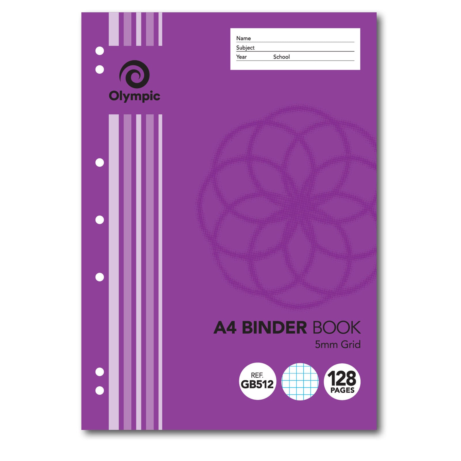 Olympic Binder Book - A4 5mm Grid 128pg (Pack of 10)