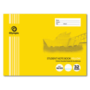 Olympic NSW Student Notebook - 175x240mmmm: 10mm Double-Ruled + Guidelines (Nl103) Yellow 32pg (Single)