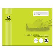 Olympic Student Book - NSW 8mm Double-Ruled + Guidelines Lime 32pg (Pack of 20)
