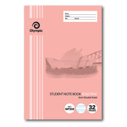 Olympic Exercise Book - NSW Student Book 250x175mm: 32pg 3mm Double-Ruled Rose (Single)