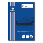 Olympic Exercise Book - NSW Student Book 250x175mm: 32pg 4mm Double-Ruled Navy (Single)
