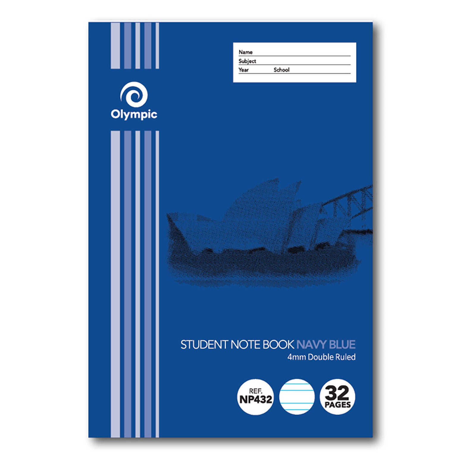 Olympic Exercise Book - NSW Student Book 250x175mm: 32pg 4mm Double-Ruled Navy (Single)