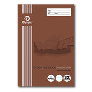 Olympic Exercise Book - NSW Student Book 250x175mm: 32pg 6mm Double-Ruled Dark Brown (Single)