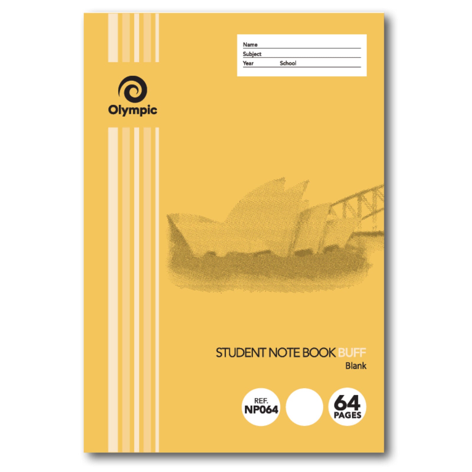 Olympic Student Exercise Book - 250x175mm: 64pg Blank (P) Buff (Pack of 20)