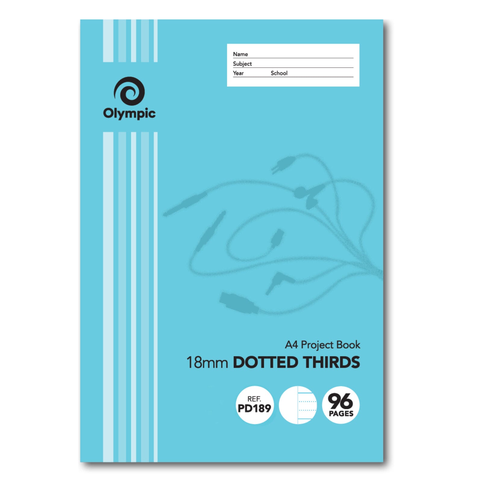 Olympic Project Book - A4 18mm Dotted Third: 96pg (Pack of 10)