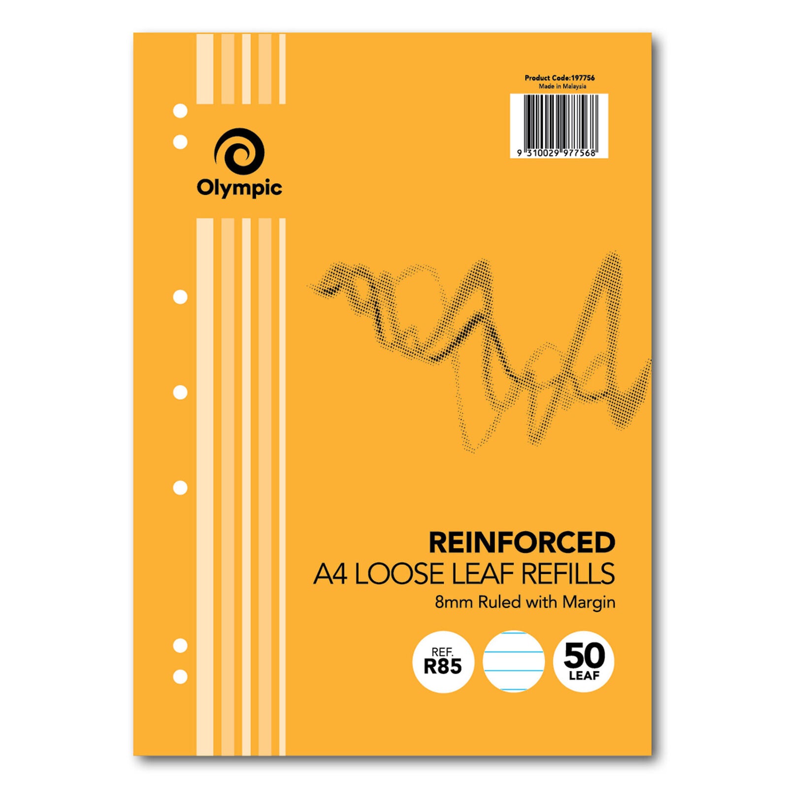 Olympic Loose Leaf Reinforced Refills - A4 8mm Ruled (50 Leaf)