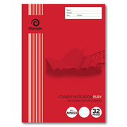 Olympic Exercise Book - NSW Student Book 250x175mm: 32pg 6mm Double-Ruled Ruby (Single)