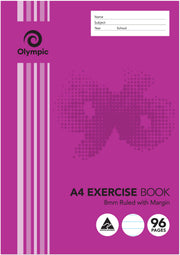 Olympic Exercise Book (A4) - 8mm Ruled: 96 Pages (Pack of 10)