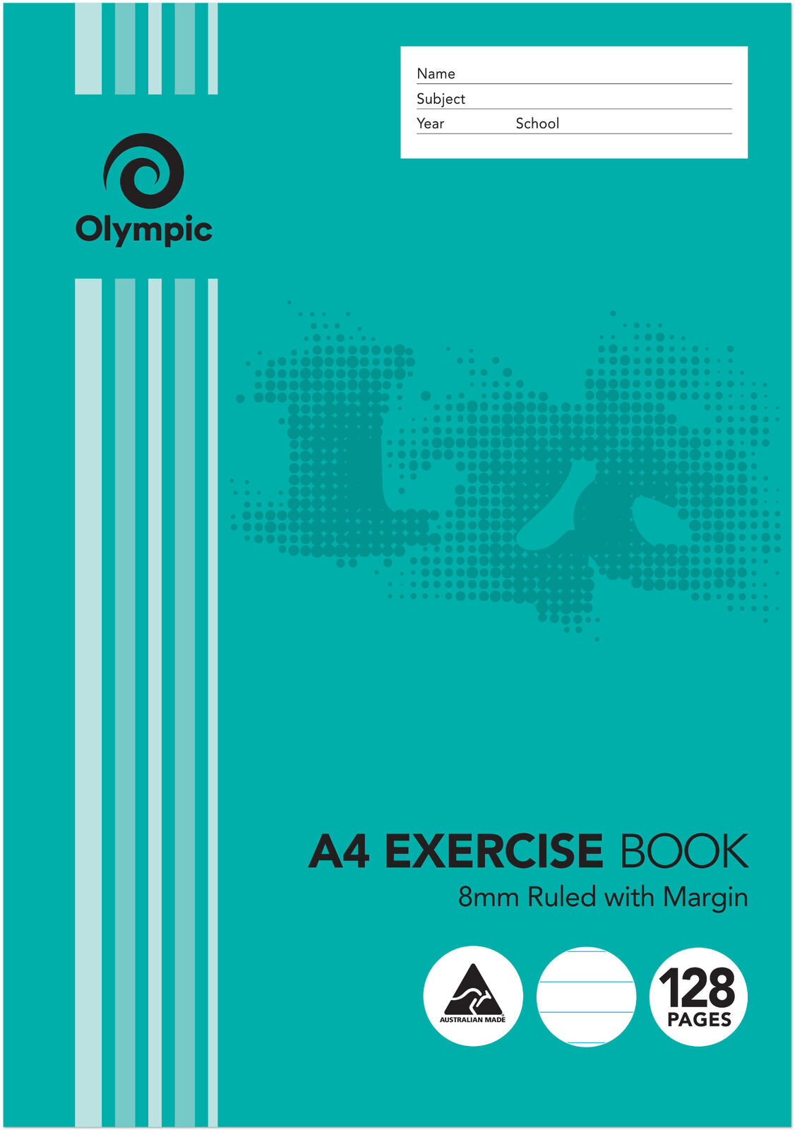 Olympic Exercise Book (A4) - 8mm Ruled: 128 Pages (Single)