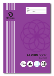 Grid Book Olympic A4 48 Page 7mm Grid (Single)
