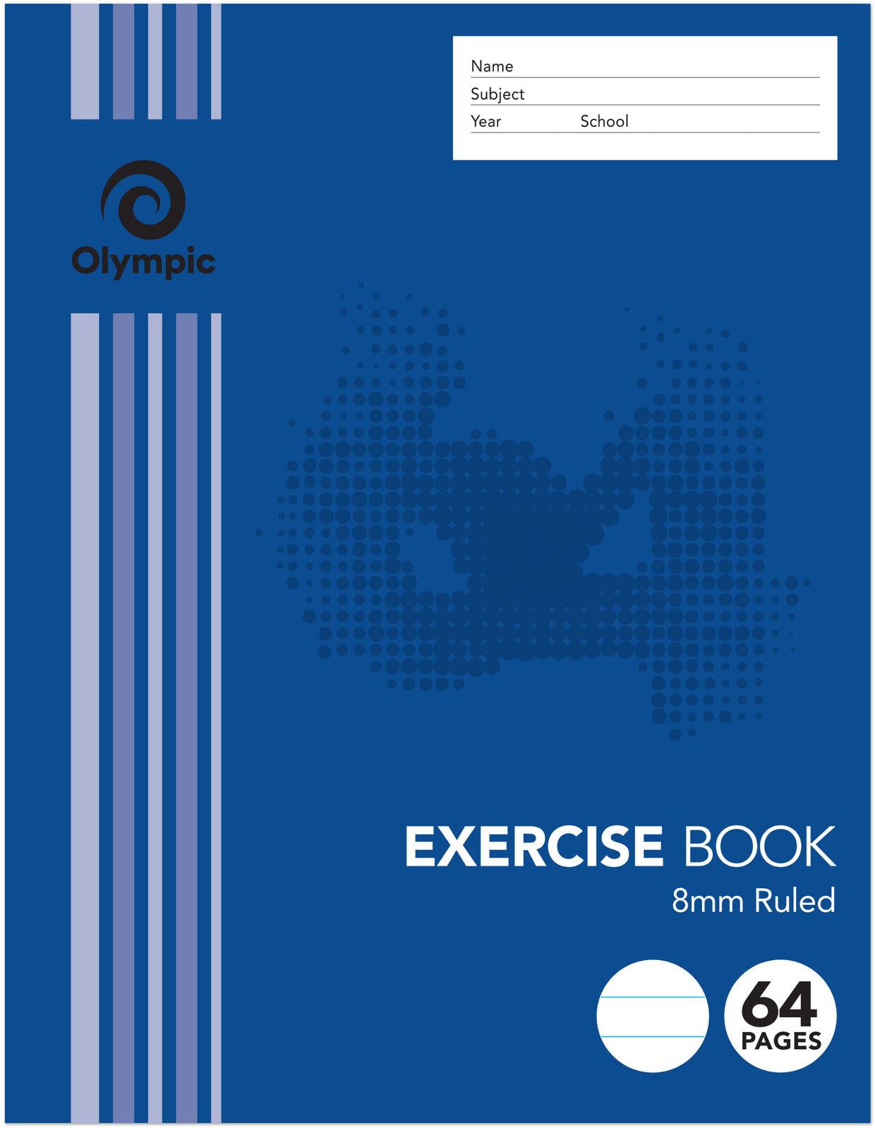 Olympic Exercise Book (225x175mm) - 8mm Ruled: 64 Pages (Pack of 20)