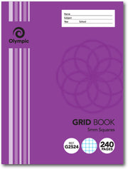 Olympic Grid Book G2524: 5mm Grid - 225 x 175mm: 240 Pages (Single Book)