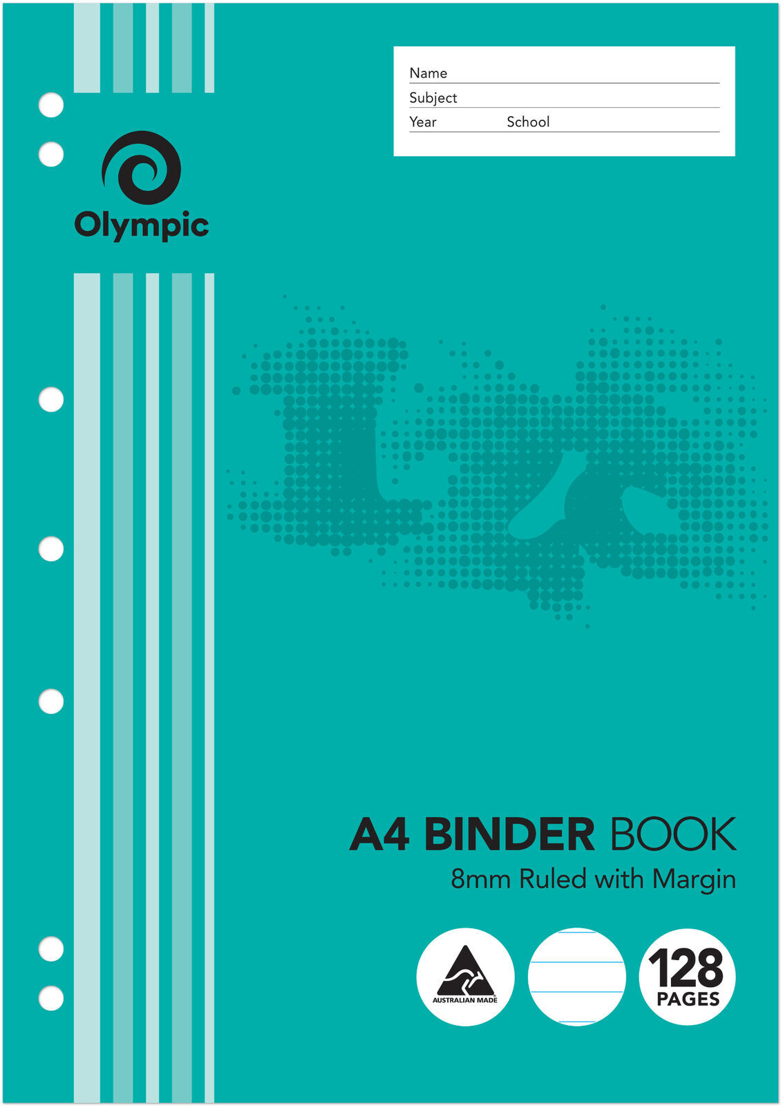 Olympic Binder Book (A4) - 8mm Ruled: 128 Pages (Single)