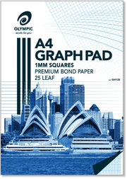 Olympic Graph Pad (A4) - 1mm Top Padded, 7 Holes: 25 Leaf (Single)