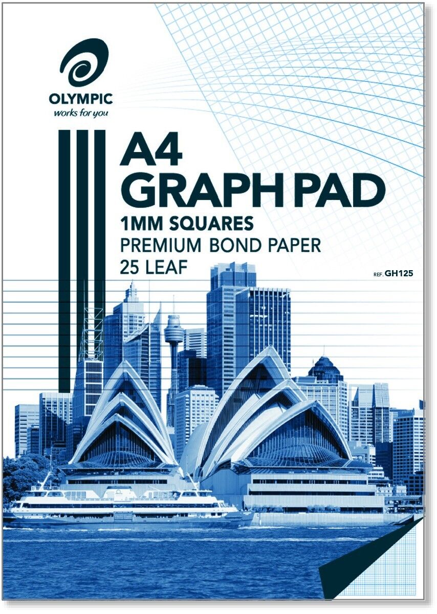 Olympic Graph Pad (A4) - 1mm Top Padded, 7 Holes: 25 Leaf (Single)
