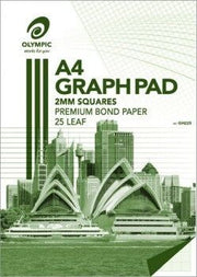 Olympic Graph Pad (A4) - 2mm Top Padded, 7 Holes: 25 Leaf (Single)