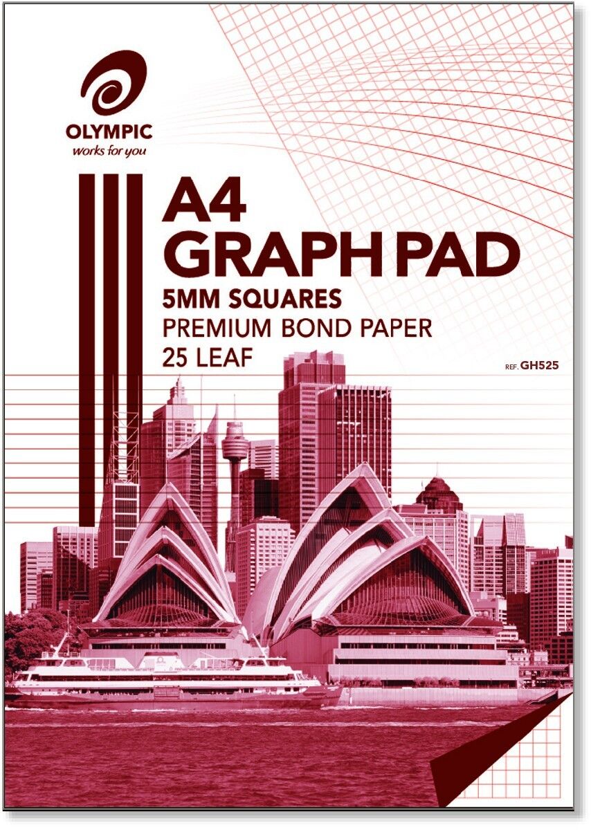 Olympic Graph Pad (A4) - 5mm Top Padded, 7 Holes: 25 Leaf (Single)