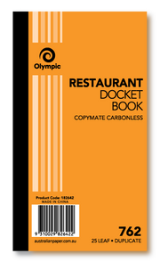 Restaurant Docket Book No. 762