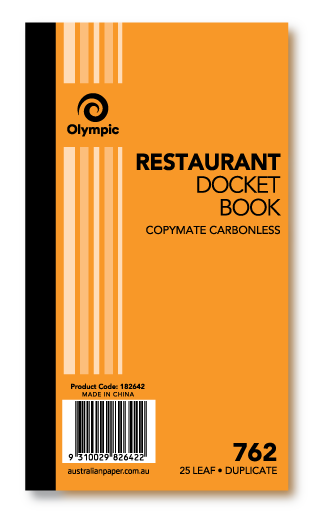 Restaurant Docket Book No. 762