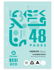 Olympic Eco Binder Book - A4 8mm Ruled 64PG (Pack of 20)