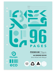 Olympic Eco Binder Book - A4 8mm Ruled 96PG (Pack of 20)