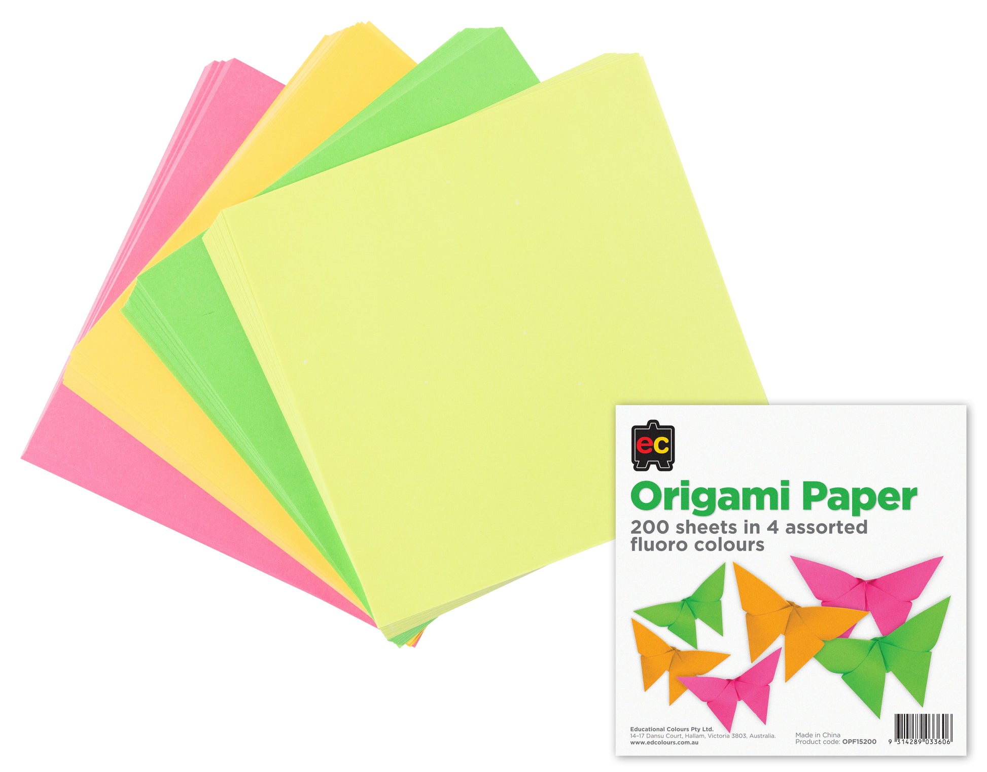 Origami Paper - Pack of 200: Fluoro