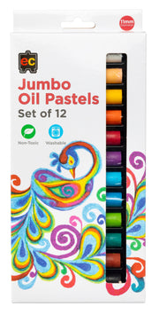 Jumbo Oil Pastels - Assorted Colours (Pack of 12)
