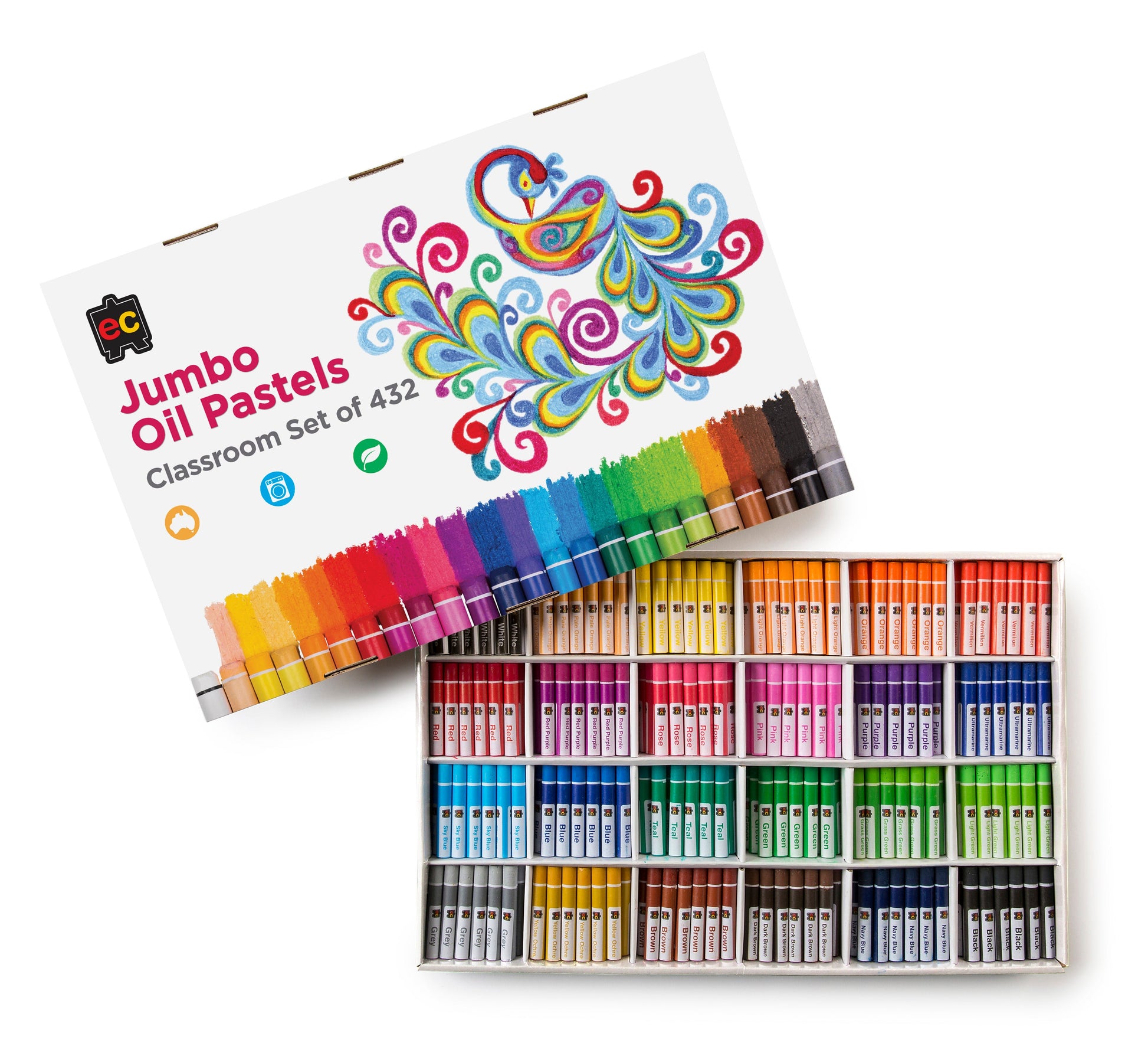 Jumbo Oil Pastels - Classroom Set