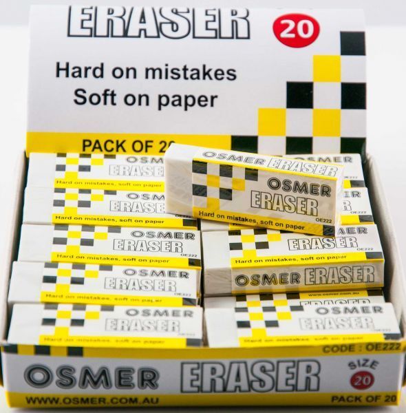Osmer Erasers - Economy Large White (Single)