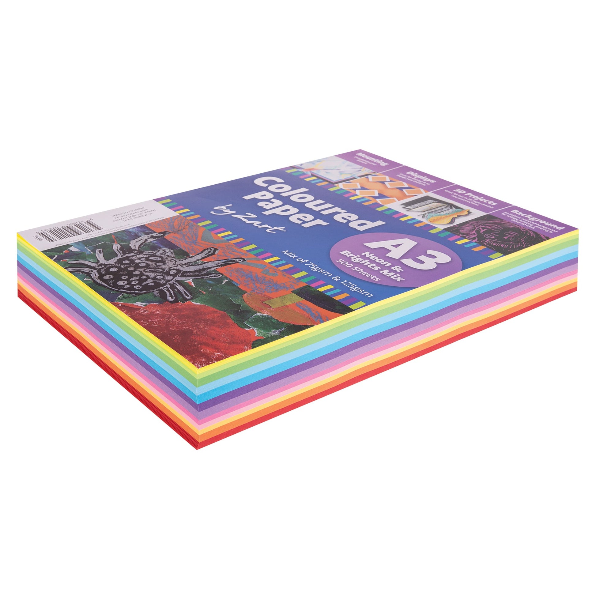 Coloured Paper Neon & Bright A3 Assorted