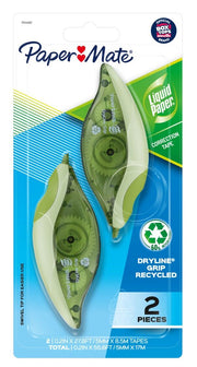 Papermate Correction Tape - Liquid Paper Recycled Dryline Grip White: 2-Pack (Pack of 6)