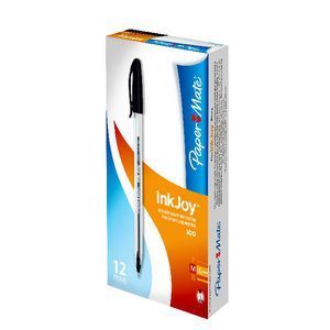 Papermate Inkjoy Pen - 100ST (1.0mm): Clear Black (Box of 12)