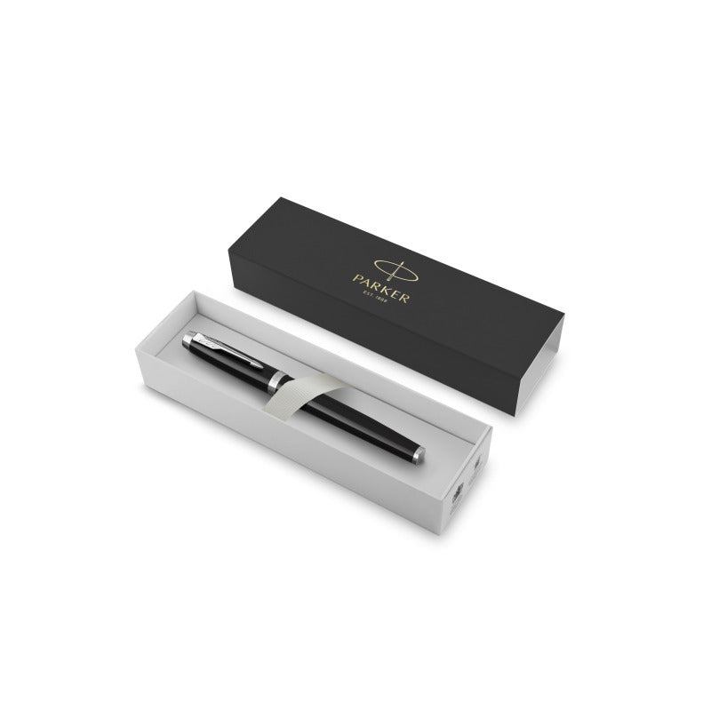 Parker IM Fountain Pen - Black Lacquer, Chrome Trim