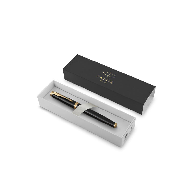 Parker IM Fountain Pen - Black Lacquer, Gold Trim