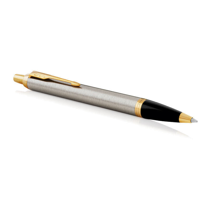 Parker IM Ballpoint Pen - Brushed Metal with Medium Tip, Blue Ink