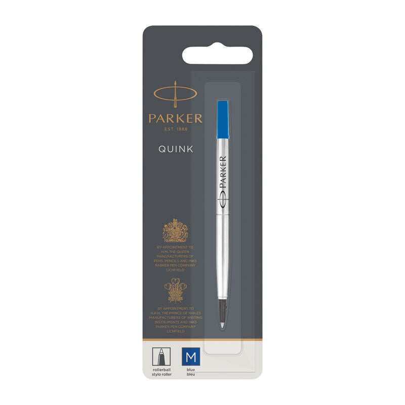 Parker Rollerball Pen Refill - Medium Tip, Blue Ink