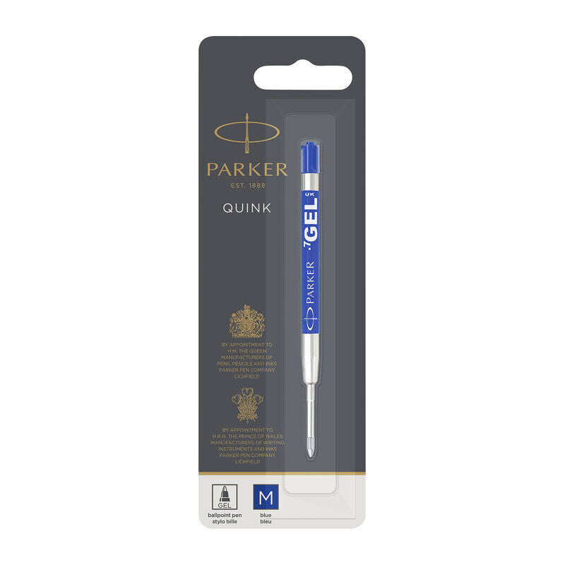 Parker Ballpoint Gel Refill - Medium Tip / 0.7mm, Blue Ink