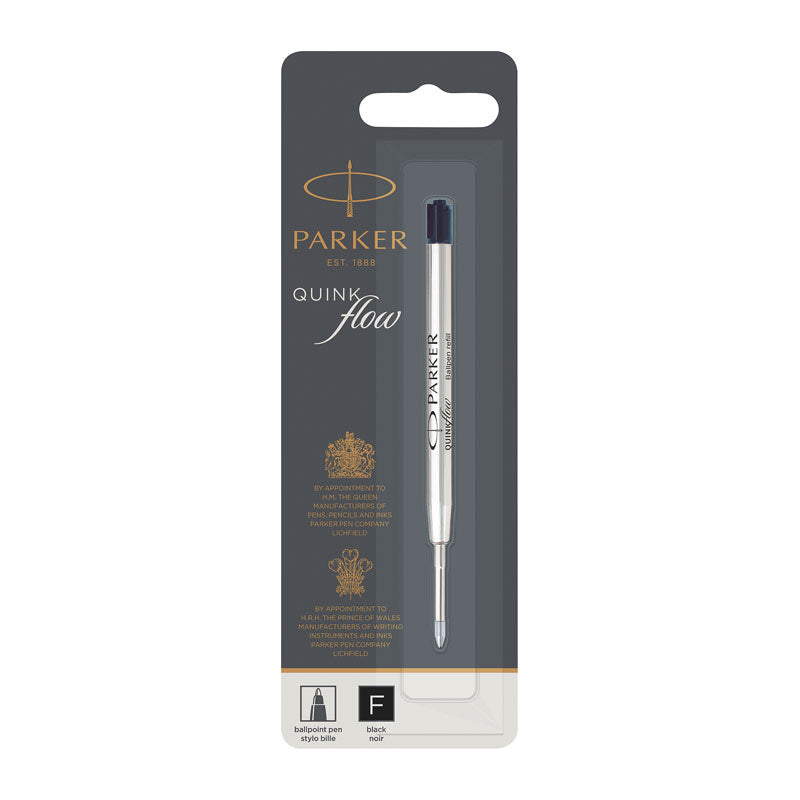 Parker Quinkflow Ballpoint Pen Refill - Fine Tip, Black Ink