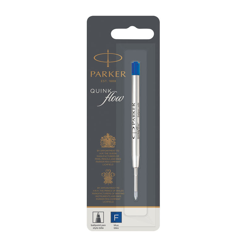 Parker Quinkflow Ballpoint Pen Refill - Fine Tip, Blue Ink