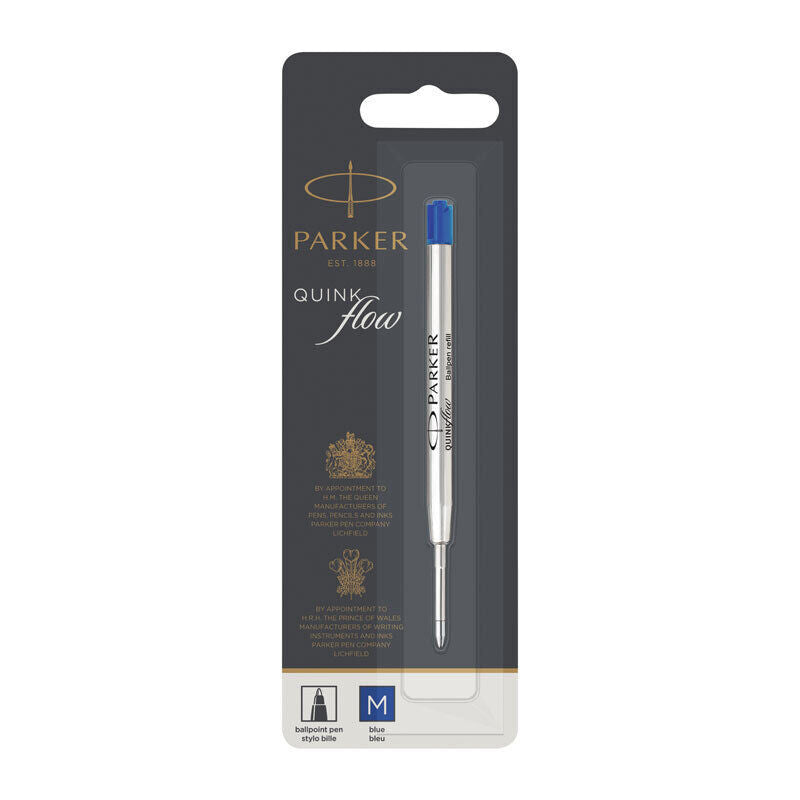 Parker Quinkflow Ballpoint Pen Refill - Medium Tip, Blue Ink