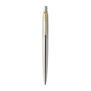 Parker Jotter Ballpoint Pen - Stainless Steel, Gold Trim with Medium Tip, Blue Ink