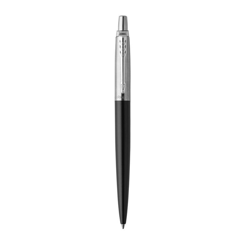 Parker Jotter Ballpoint Pen - Bond Street Black, Chrome Trim with Medium Tip, Blue Ink