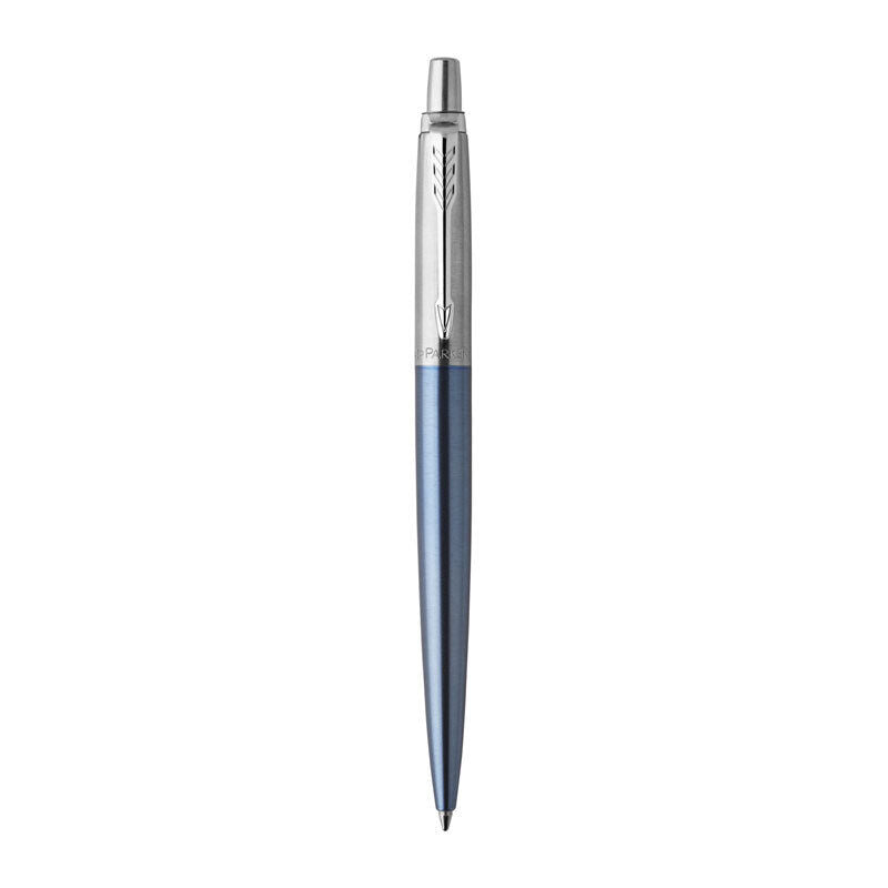 Parker Jotter Ballpoint Pen - Waterloo Blue, Chrome Trim with Medium Tip, Blue Ink