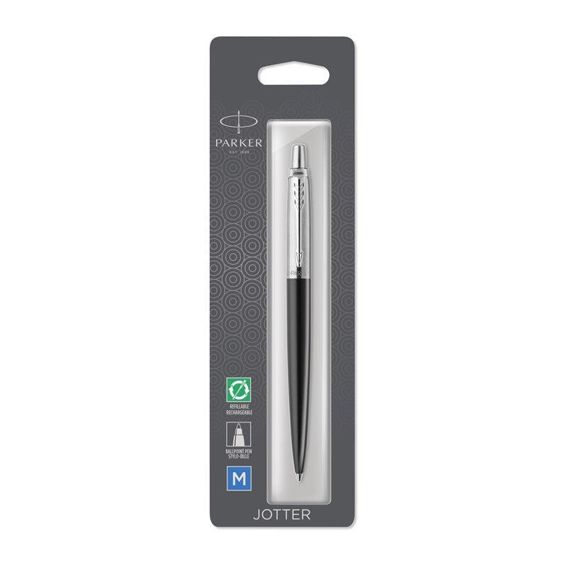 Parker Jotter Ballpoint Pen - Bond Street Black, Chrome Trim
