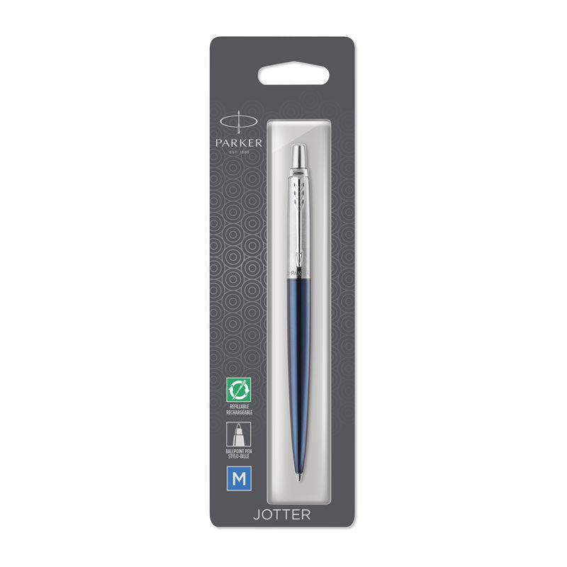 Parker Jotter Ballpoint Pen - Royal Blue, Chrome Trim