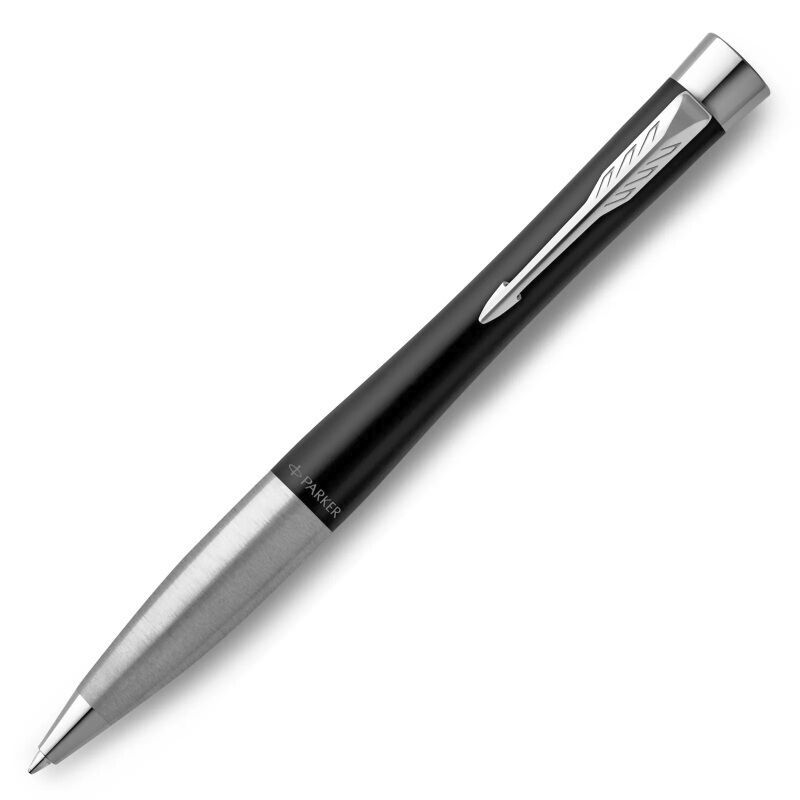Parker Urban Twist Ballpoint Pen - Muted Black, Chrome Trim with Medium Tip, Blue Ink