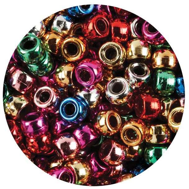 Pony Beads Metallic Colours - Pack of 1000