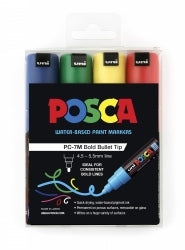 Posca Water-Based Paint Markers: 4.5mm Tip - Assorted (Pack of 4)