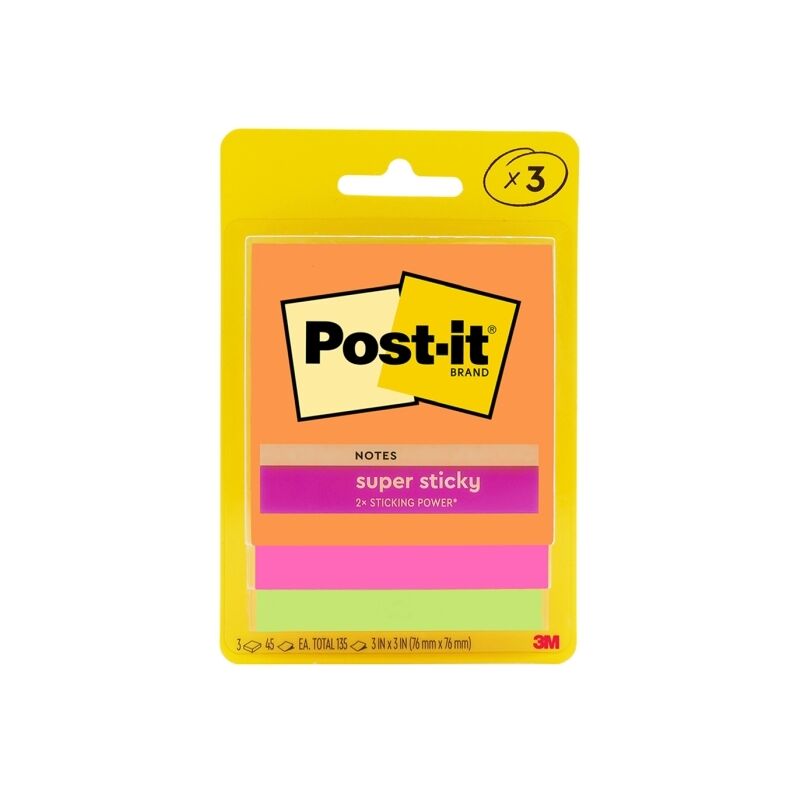 Post-It Super Sticky Notes Rio De Janeiro 76 x 76mm 3-Pack (Box of 6)