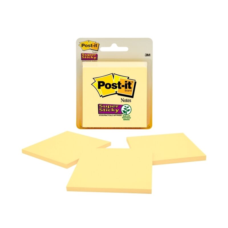 Post-It Super Sticky Notes Canary Yellow 76 x 76mm 3-Pack